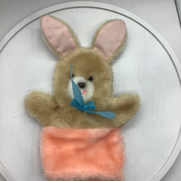 Vtg Bunny Rabbit Hand Puppet Plush Programs Easter Storytelling Playtime 10" - Picture 2 of 4
